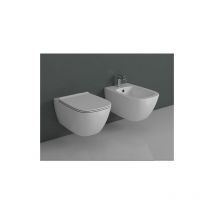 Genesis sospeso 50 cm Senza Brida Wc + bidet + coprivaso- GNS03+GNS10+GN022 - Ceramica Globo