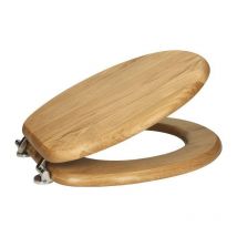 Ceramica - Aquari Oak Wooden Bathroom Toilet Seat Bottom Fitting Fixings Included