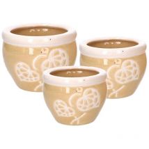 Ceramiktoilettensitz 1-3 Creme mit weißem Rand ø30h21cm