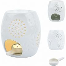 Longziming - Céramique Creuser Floral Aroma Lampe Diffuseur d'huile Four Romatherapy Four en Céramique Brleur D'encens Bougie à l'huile Four à Thé