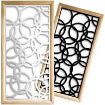 Cerchi small - Moduli Decorativi in Legno e pvc - Colore: bianco - Misura: 47x94 cm