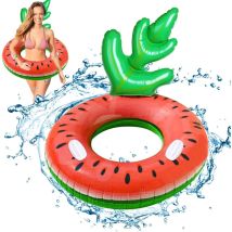 Cercle gonflable de natation d'eau de PVC adulte chaise longue rangée flottante avec poignée melon citron back Swimming Circle, 104x96cm