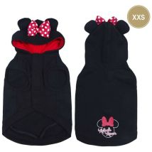 Pull noir pour chien – Minnie Mouse – Capuche, nœud rouge – Animalerie