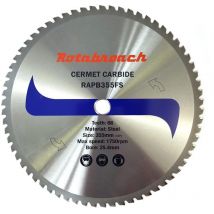 Cermet-hartmetallsäge Zum Schneiden Von Stahl Rotabroach Raptor 355 Mm / 66 Zähne