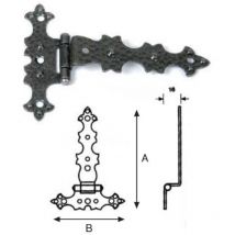 Cerniera ferro battuto collo verniciata nero anticata 95x72 mobili armadi stile