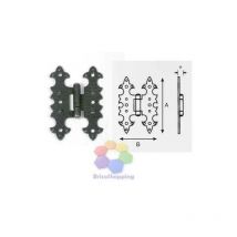 Cerniera piana ferro battuto nero anticata 67x40 mobili armadi in stile