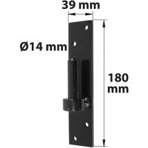 Cerniera in platino a fondo quadro D14 H180MM Acciaio preverniciato nero, H.180x Diam.14 mm Afbat