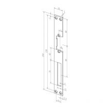 Effeff - Cerradero plano 021 sta galvanizado, B.25xL.250mm din l / r assa abloy
