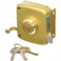 Ezcurra - cerradura 1125/ 80 derecha esmaltada , Cerradura de sobreponer 1125 de 80mmCon doble cilindro y pestillo2 vueltasApertura derechaCilindro