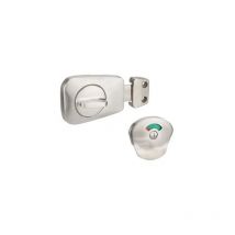 Cerradura de la puerta del inodoro con luz indicadora, acero inoxidable cepillado, para la puerta de 40 mm.