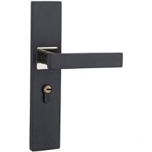Andyou - Cerradura de manija, cerradura de puerta de madera para dormitorio, cerradura interior silenciosa (negro/plateado)