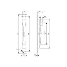 Cerradura de palanca de acción simple – 160 x 24 mm – Acero cincado