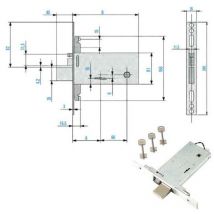 Nuova Feb - Cerradura Eléctrica Doble Paleta e 70 - Fr.25 Mm. 3 puntos de cierre