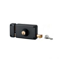 Thirard - Cerradura horizontal con tirador epoxi negro 140x88 mm cilindro Ø23x45 mm - Izquierda - 125