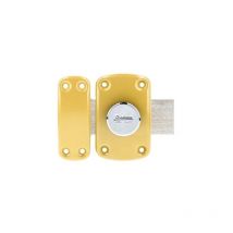 Vachette - Cerradura cyclop con botón y cilindro de 5 pitones, diámetro 23 mm, longitud 40 mm, 3 llaves, bronce