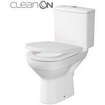Cersanit - City - wc monoblocco con copriwater SoftClose, scarico posteriore, ingresso laterale, CleanOn, bianco K35-035