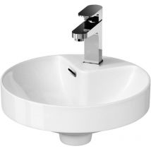 Cersanit - Crea - Lavabo, diamètre 38 cm, avec trop-plein, trou pour robinetterie, blanc K114-002
