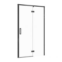 Larga - Porte de douche 120x195 cm, droite, noir/verre clair S932-126 - Cersanit