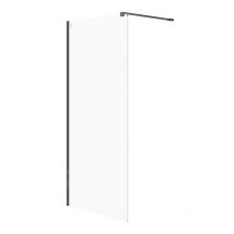 Cersanit - Mille - Paroi de douche Walk-In, 90x200 cm, noir/verre clair S161-008