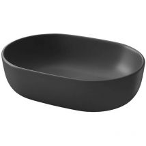 Cersanit - Moduo - Aufsatzwaschbecken, 50x36 cm, ohne Überlauf, Anthrazit K116-107