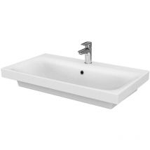 Cersanit Moduo - Lavabo 80x45 cm, con troppopieno e foro per miscelatore, bianco K116-013