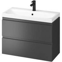Moduo - Mobiletto con lavabo, 57x80x38 cm, 2 cassetti, antracite S801-468-DSM - Cersanit