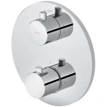 Cersanit - Zen - Mitigeur thermostatique à encastrer, 2 sorties, avec corps d'encastrement, chrome S951-564
