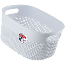 Bricoline - Cesta Contenedor Curve 3,5L Organizador Blanco Eco