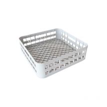 Horeca Supplies - Cesta de lavado de vasos y tazas 40x40x12 cms, Polipropileno (pp) Blanco, Ideal para lavavajillas y lavavasos industriales