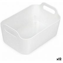 Confortime - Cesta multiusos blanco 33 x 23,5 x 15,4 cm (12 unidades)