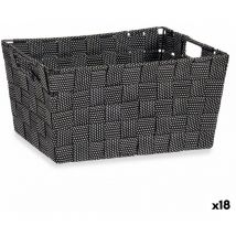 Kipit - Cesta multiusos negro tela 20 x 14 x 30 cm (18 unidades)