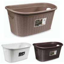 Cesta portabiancheria elegance lt. 35 - cm. 58X38X28 h col. bianco