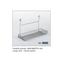 Cestello portatutto in filo d'acciaio cromato – 450x180x270 mm – Cucina – Mobili da cucina