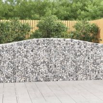 VidaXL Cesti Gabbioni ad Arco 4 pz 400x30x100/120 cm Ferro Zincato