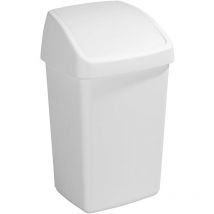 Cestino bianco con coperchio ribaltabile Delta 25 litri