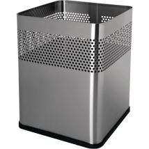 Cestino carta 18l H325xL240xP240mm quadrato va argento Helit