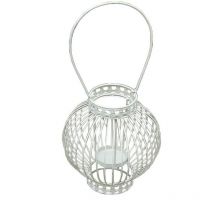 Homeness - Cestino décoratif Cestino en acier blanc ancien