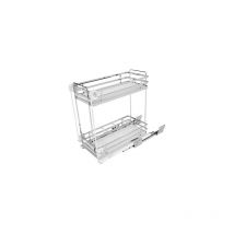 Cestino estraibile a 2 livelli f. bianco Soft Sige per mobile da 300 mm - L.260/268xP.500xH.520 - 004+300