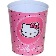 Hello Kitty - Cestino gettacarte Bambina Hello Kity Struttura Robusta in Metallo h26x22x18 cm.