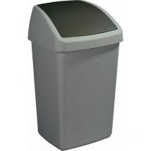Cestino grigio con coperchio ribaltabile Delta 50 litri