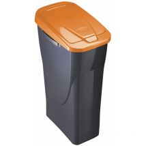 Habitex - Cestino ecobin da 15 litri con mondi neri/oranje lid 31x20x42cm