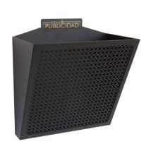 E2311 Cestino pubblicitario in Acciaio, 11 l, Corpo e griglia di Colore Nero, 305x320x190 Mm - Arregui