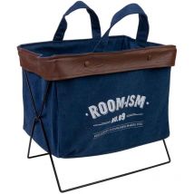 Wanderlust Deco - Cesto de almacenamiento metal y tela 38x26x36h cm