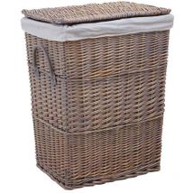 Cesto de mimbre para la ropa sucia forrado