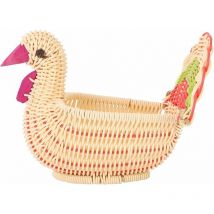 Fortuneville - Cesto di vimini portaoggetti da bagno, cesto di frutta piccolo cesto di vimini a forma di gallo per frutta, giocattoli, cd, cosmetici,