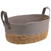Cesto gris de cuerda trenzada 40x30x18