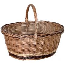 Cesto in vimini paniere Matilde ovale bicolore con manico cm 51.5 x cm 42 h 24