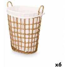 Cesto Kipit hx30555 natural poliéster tela polipropileno hierro plástico 50 % algodón 48 x 58 x 34 cm 49 x 58 x 35 cm (6 unidade