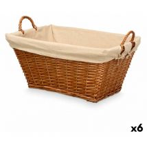 Kipit - Cesto hx31038 natural poliéster mimbre tela 50 % algodón 65 x 35 x 43 cm (6 unidades)