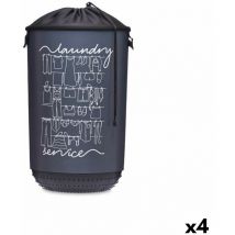 Kipit - Cesto para la ropa laundry sevice azul oscuro plástico 40 l 34 x 52,5 x 34 cm (4 unidades)